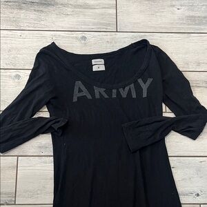 Miharayasuhiro Black Long Sleeve ARMY Tee Dress